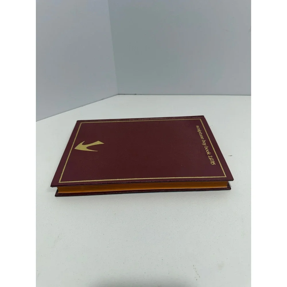 Vintage 1976 Scripture Day Book Sheed & Ward Woodcut Illustrations Burgundy Gold